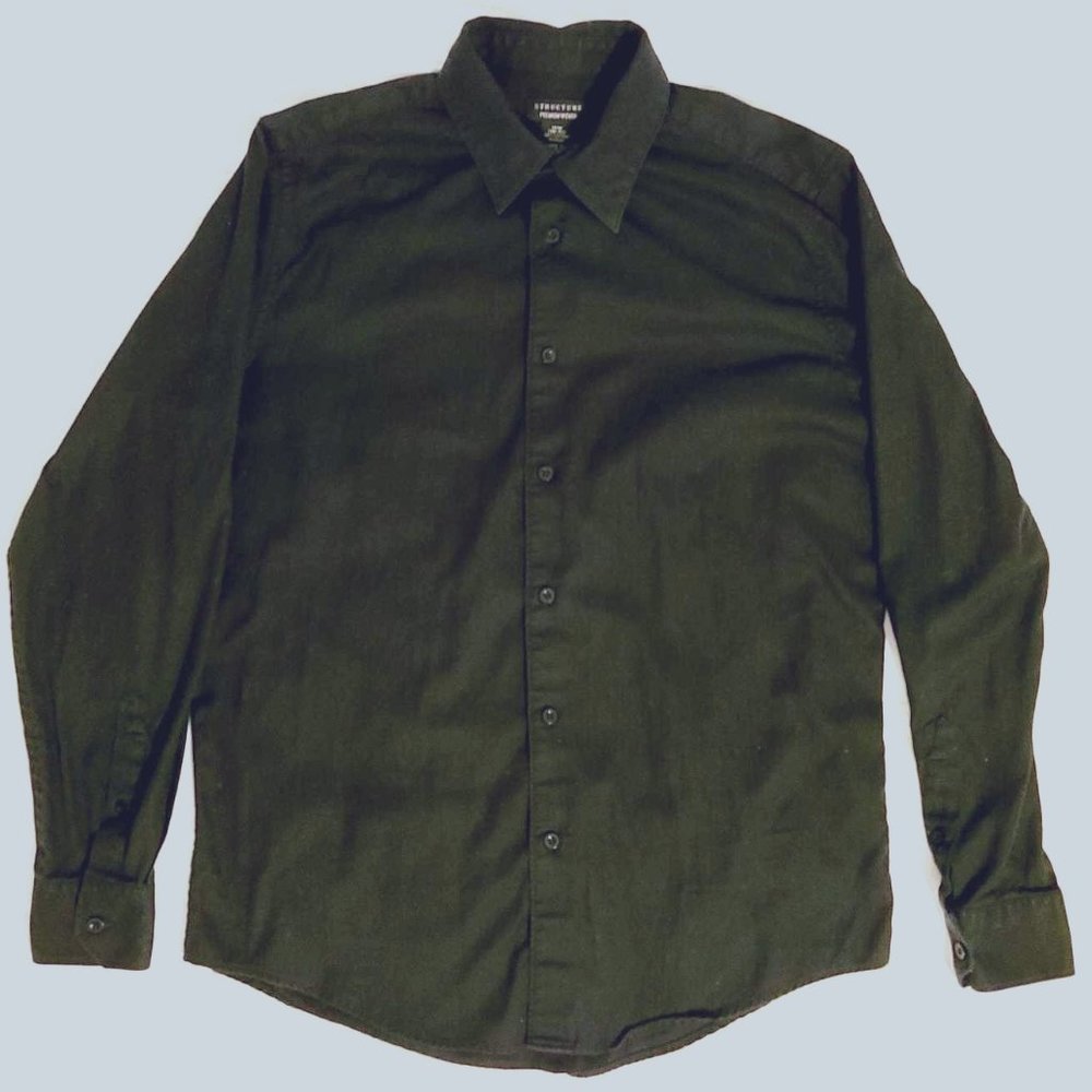 *Vintage* - Men's Medium - Structure Long Sleeve Button Down Dress Shirt - M